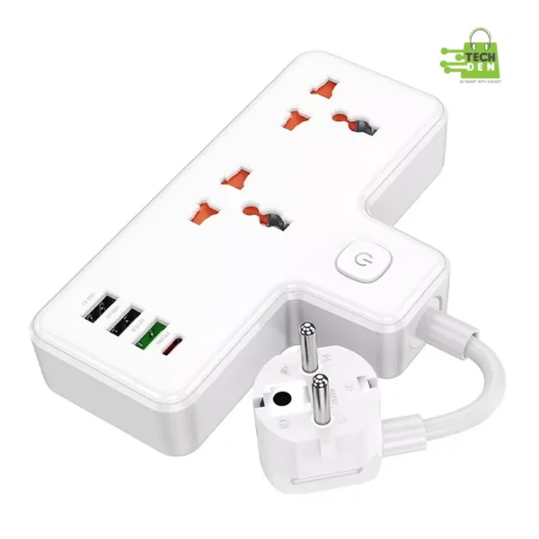 HOCO Power Socket AC12A 2 Port + 4 USB 30w